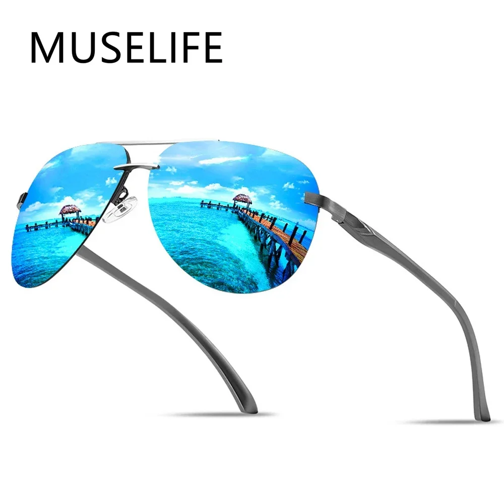 Sunglasses Aviator Polarized - ใหม่แว่นกันแดดผู้ชายโพลาไรซ์คลาสสิกขับรถอาทิตย์แว่นตากรอบโลหะกระจกเลนส์แว่นกันแดดผู้ชาย/ผู้หญิง