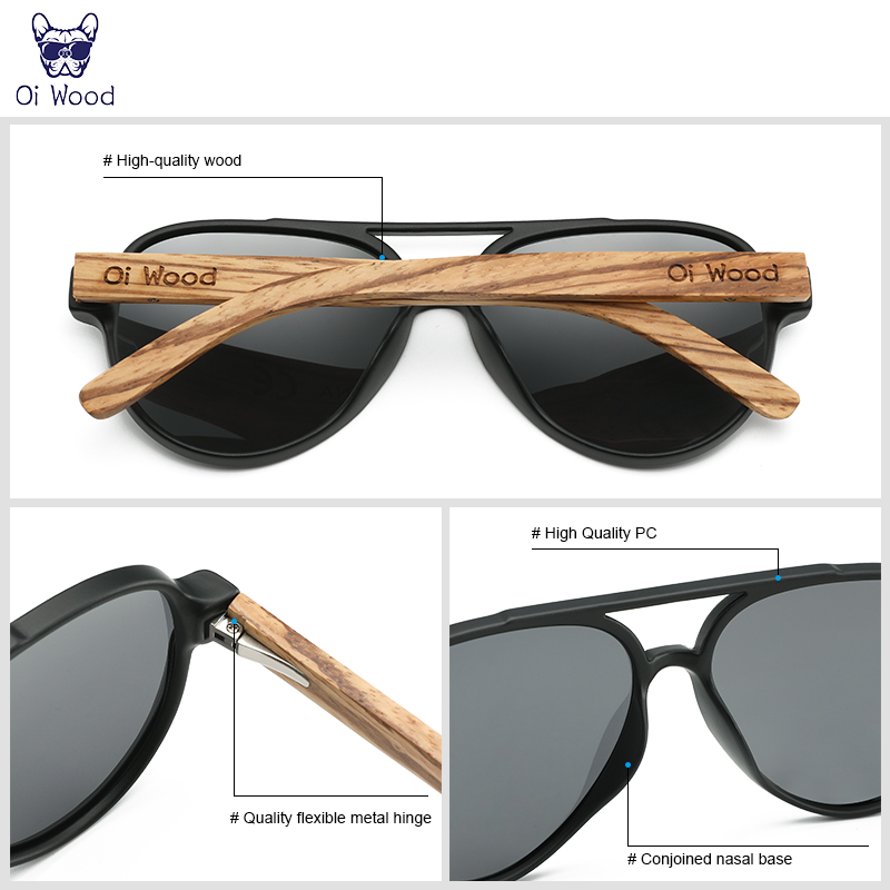 Oi ไม้แว่นตากันแดดสําหรับผู้หญ - Sunglasses Aviator Polarized บทวิจารณ์และราคา