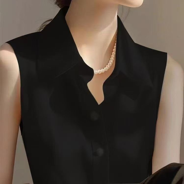 เสื้อกล้ามแขนกุดคอปกโปโลซาตินฝ - Shirt Camp Collar บทวิจารณ์และราคา